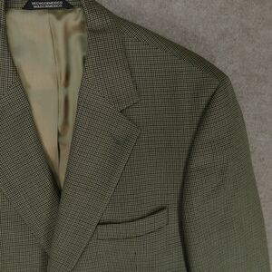 Joseph & Feiss Sport Coat Blazer Mens 42R Houndstooth Green